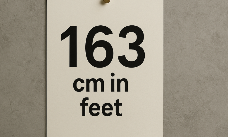 163 cm in feet